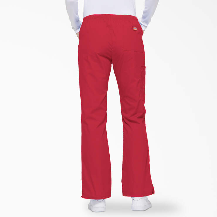 Women's EDS Signature Flare Leg Cargo Scrub Pants - Red (RD) image number 2