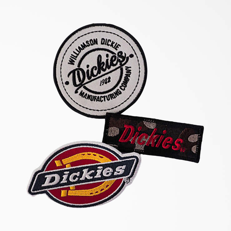 Dickies Camo Logo Iron-on Patches, 3-Pack - Assorted Colors (QA) image number 1