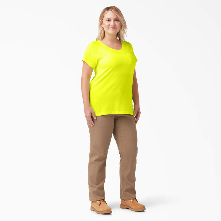 Women's Plus Cooling Short Sleeve Pocket T-Shirt - Bright Yellow (BWD) image number 4