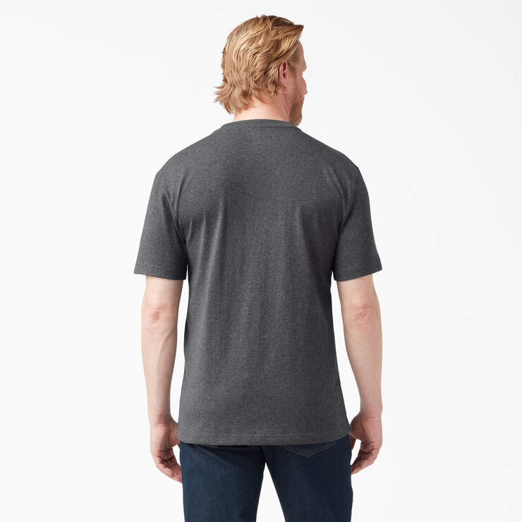 Heavyweight Heathered Short Sleeve Pocket T-Shirt - Charcoal Gray Heather (CGH) image number 2