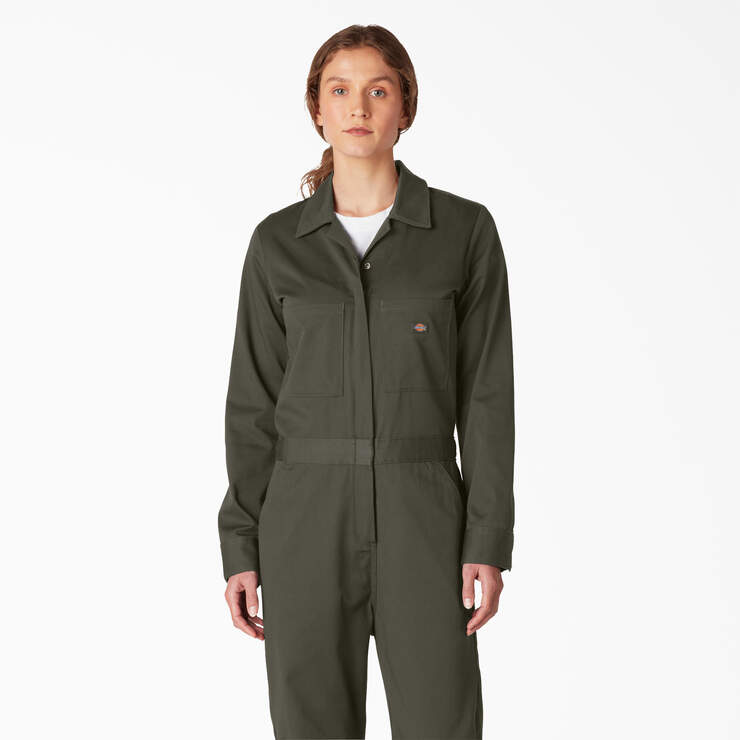Women's Long Sleeve Coveralls - Moss Green (MS) image number 4