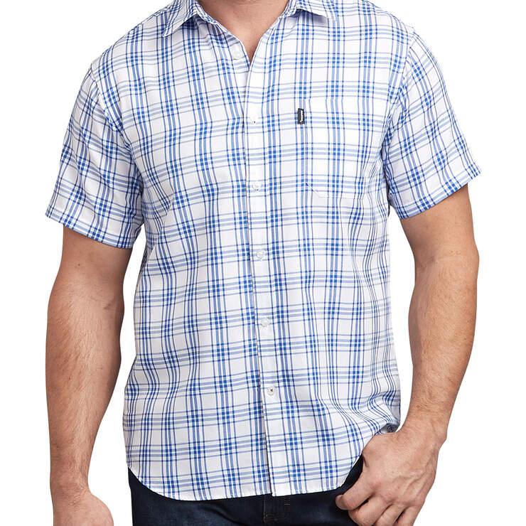 Dickies X-Series Modern Fit Yarn Dyed Shirt - Blue White Plaid (RXWB) image number 1
