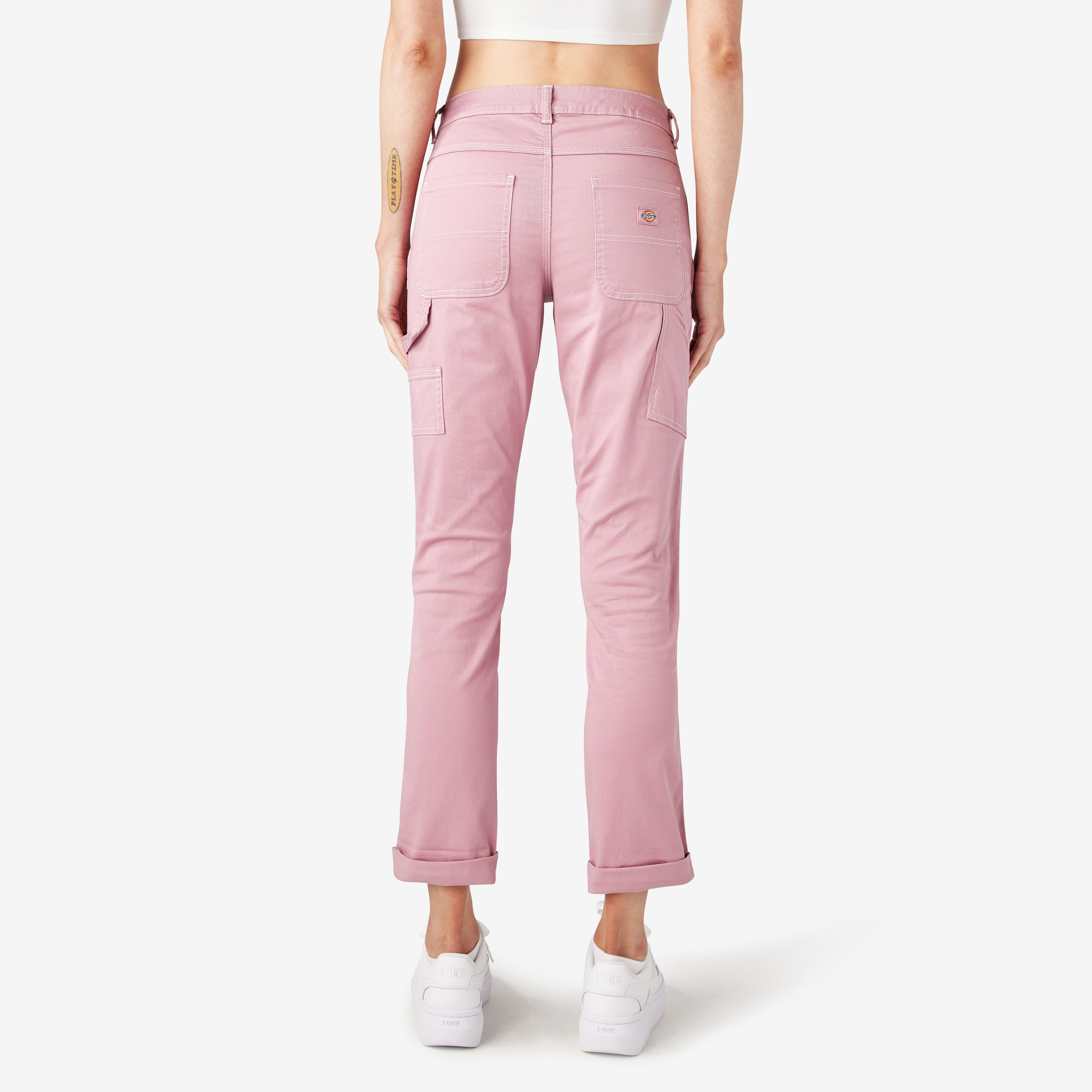 Women s Slim Straight Fit Roll Hem Carpenter Pants Dickies US