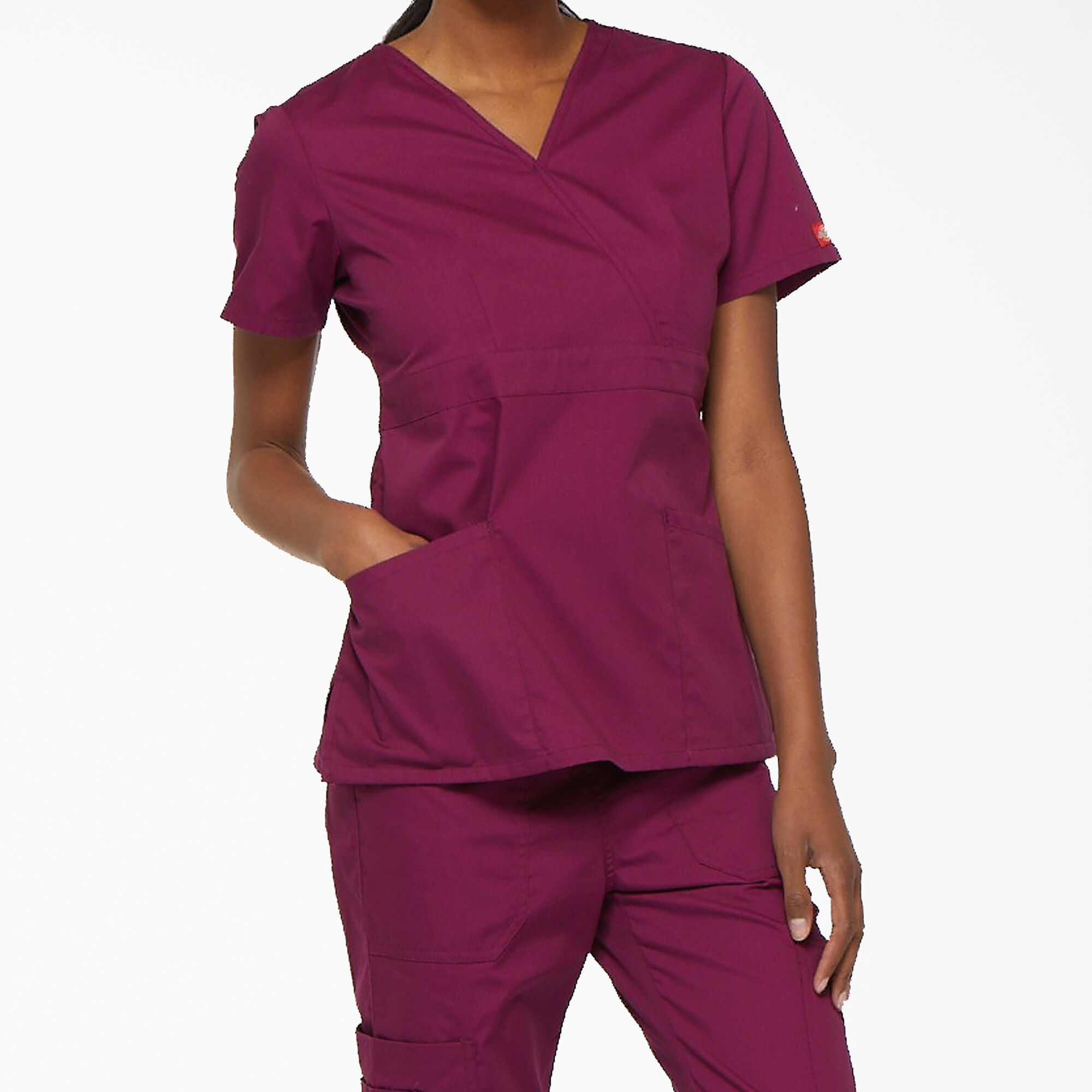 Women s EDS Signature Mock Wrap Scrub Top Dickies Dickies US