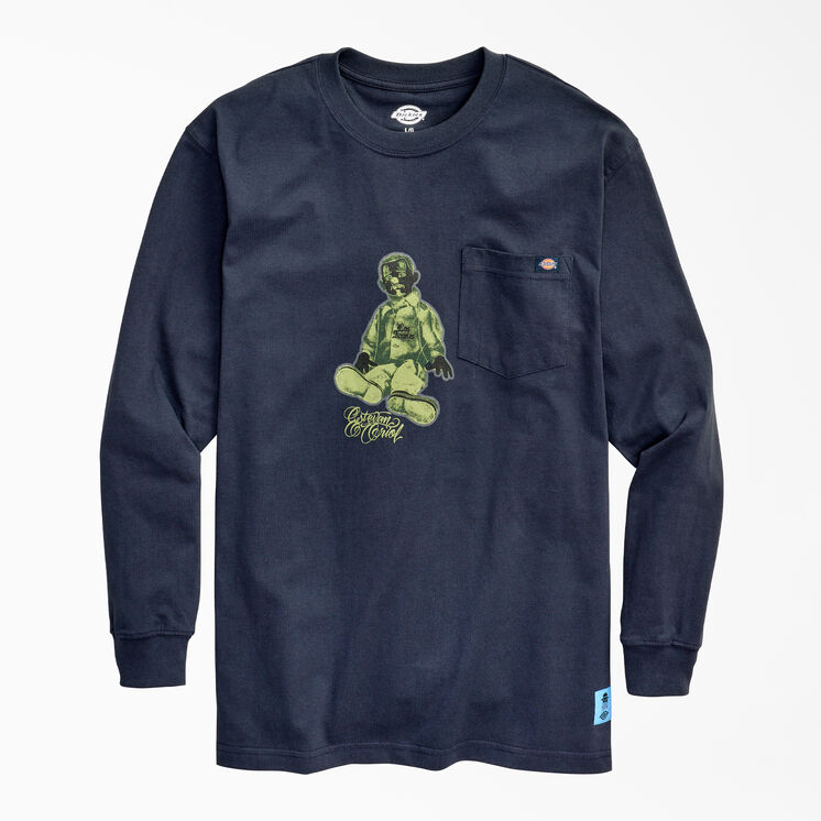 Estevan Oriol x Dickies Green El Triste Long Sleeve T-Shirt - Dark Navy &#40;DN&#41;