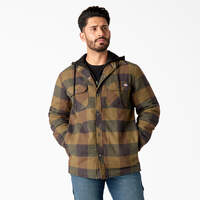 Flannel Hooded Shirt Jacket - Navy/Brown Duck Buffalo (NBU)