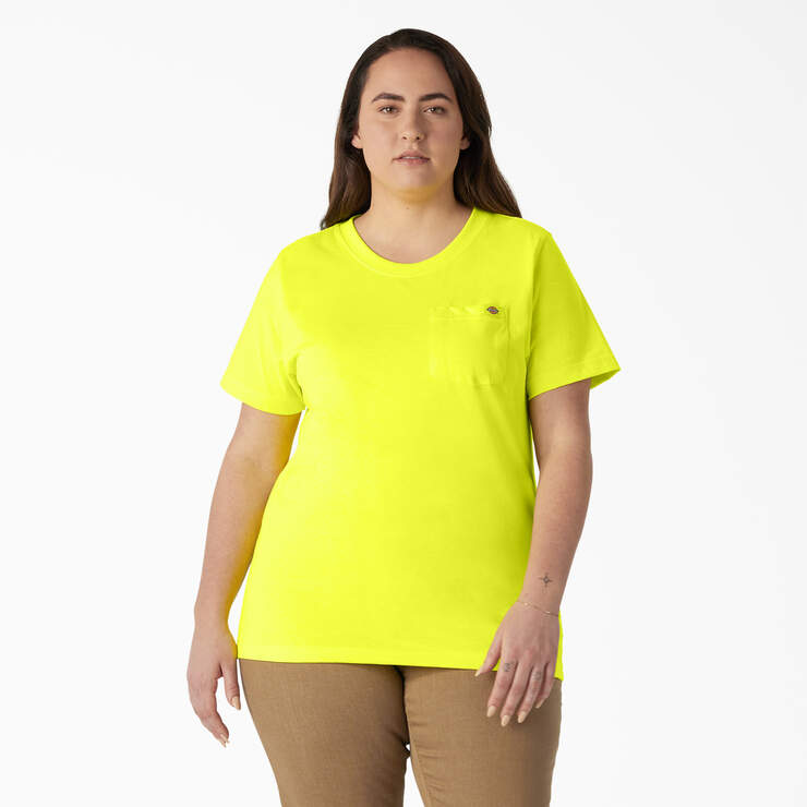 Women's Plus Heavyweight Short Sleeve Pocket T-Shirt - Bright Yellow (BWD) image number 1