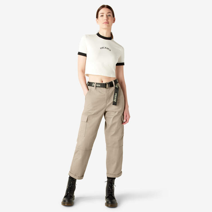 Women's Relaxed Fit Cropped Cargo Pants - Desert Sand (DS) image number 5
