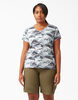 Women&#39;s Plus Short Sleeve V-Neck T-Shirt - Flint Blue Camo &#40;F2C&#41;