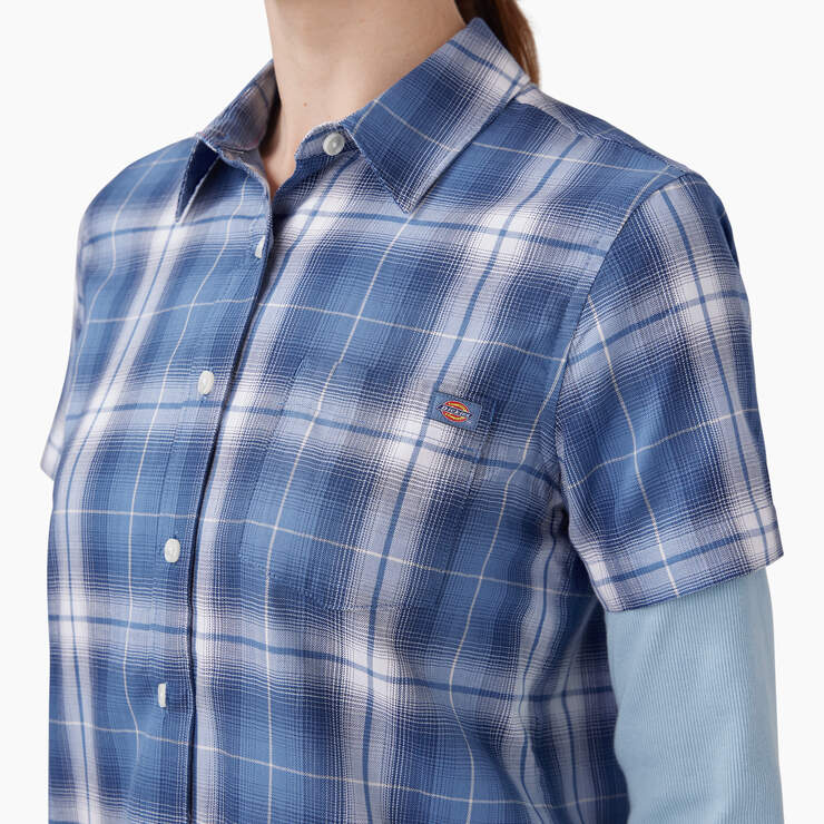 Women’s Plaid Woven Shirt - Coronet Blue Herringbone Plaid (RPH) image number 7