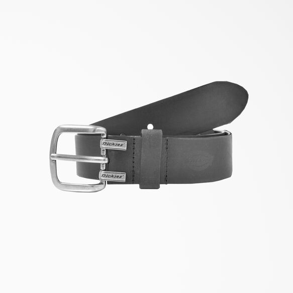 Cut Edge Logo Leather Belt - Black (BK)