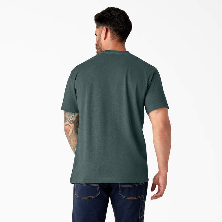 Heavyweight Heathered Short Sleeve Pocket T-Shirt - Mallard Green Heather (LSD) image number 2