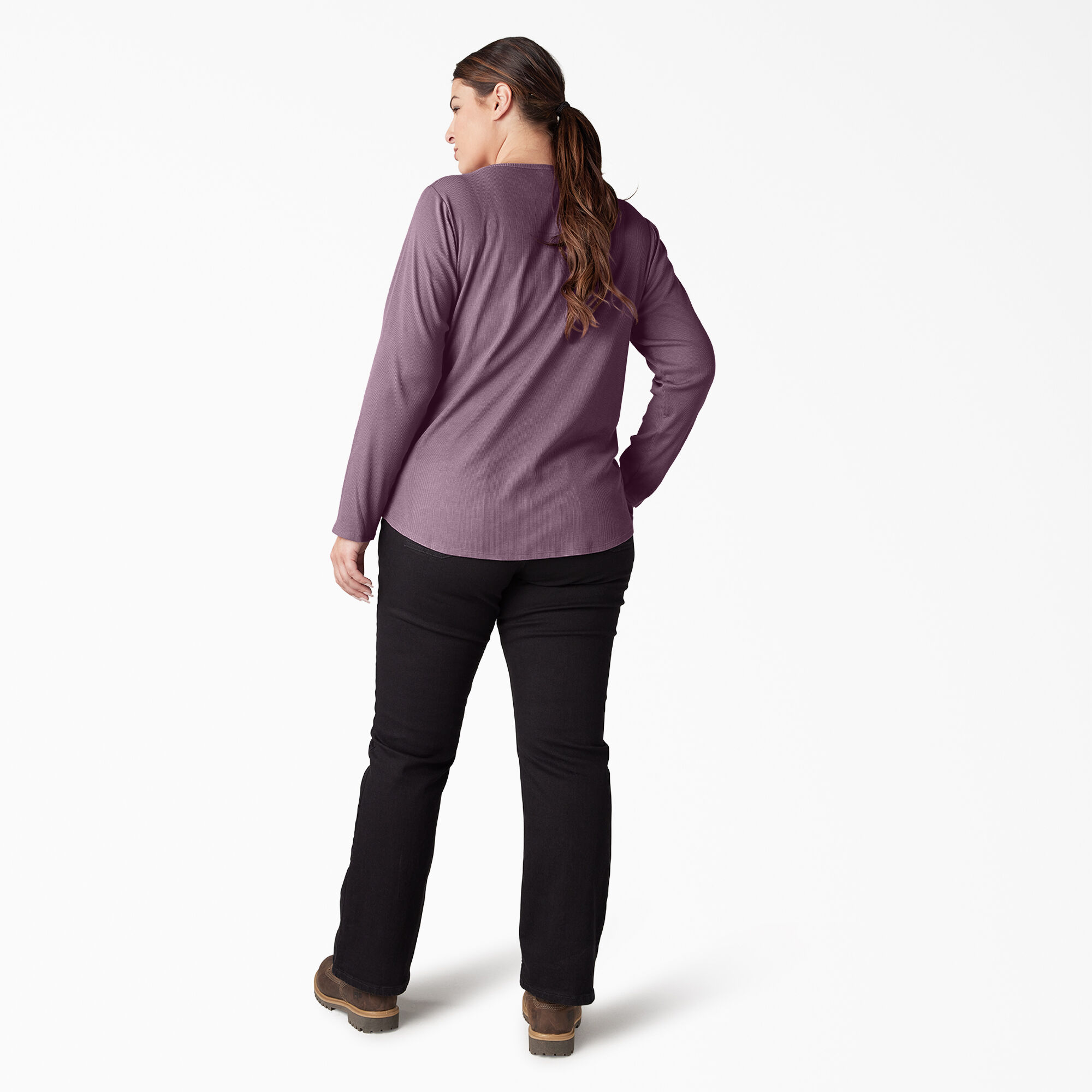 Women's Plus Size Long Sleeve Henley Shirt | Women's Tops