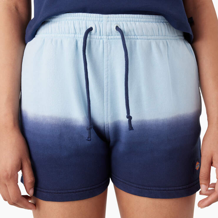 Women's Relaxed Fit Ombre Knit Shorts, 3" - Sky Blue/Ink Navy Dip Dye (SKD) image number 5