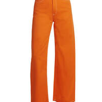 Dickies Girl Juniors' 5-Pocket High Rise Wide Leg Skater Pants - Orange (OR)