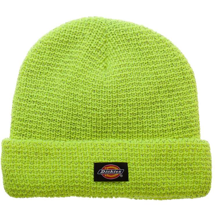 Dickies Hi Vis Reflective Yarn Cuff Beanie - Bright Yellow (BWD) image number 1