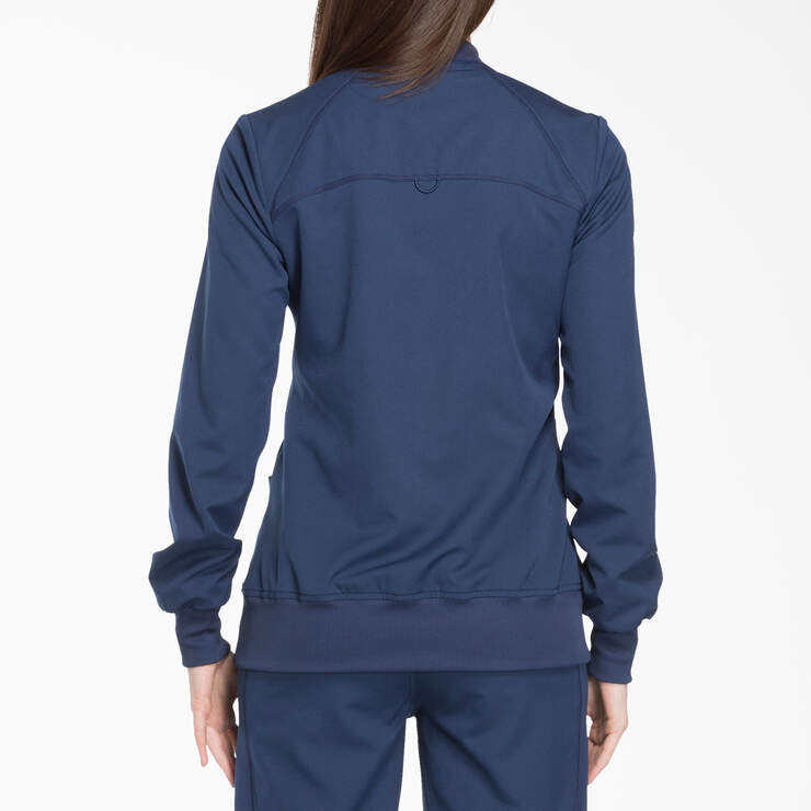 Women's Dynamix Zip Front Scrub Jacket - Navy Blue (NVY) image number 2