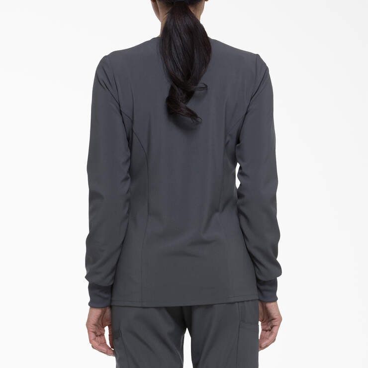 Women's EDS Essentials Snap Front Scrub Jacket - Pewter Gray (PEW) image number 2