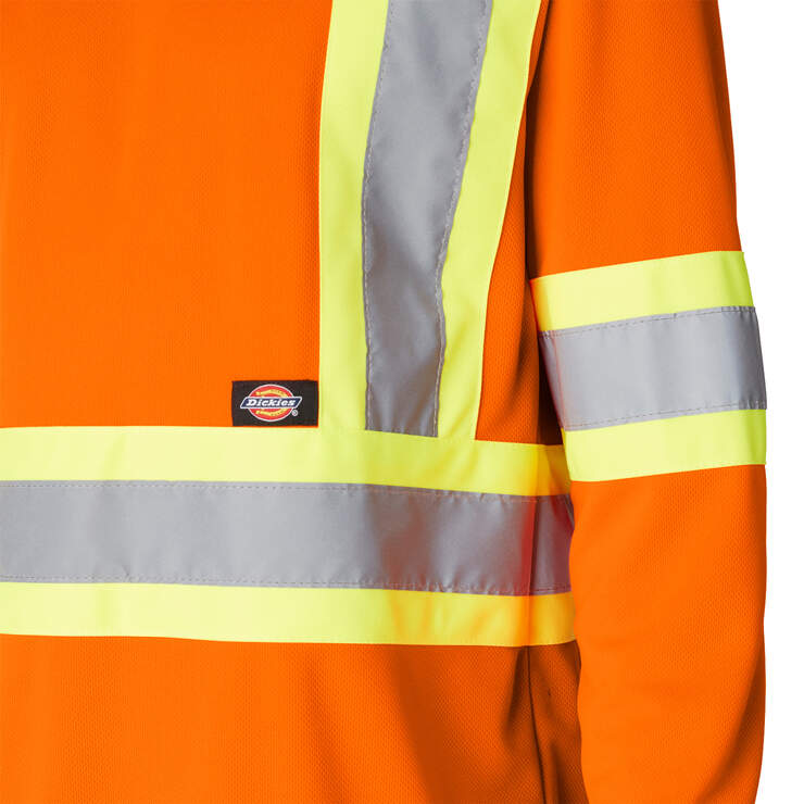 Hi Vis Safety Long Sleeve T-Shirt - ANSI Orange (AO) image number 5