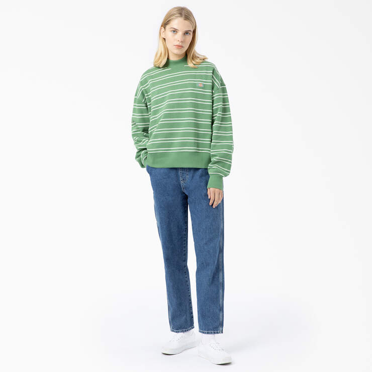Women's Westover Striped Sweatshirt - White/Green Stripe (GWS) image number 3