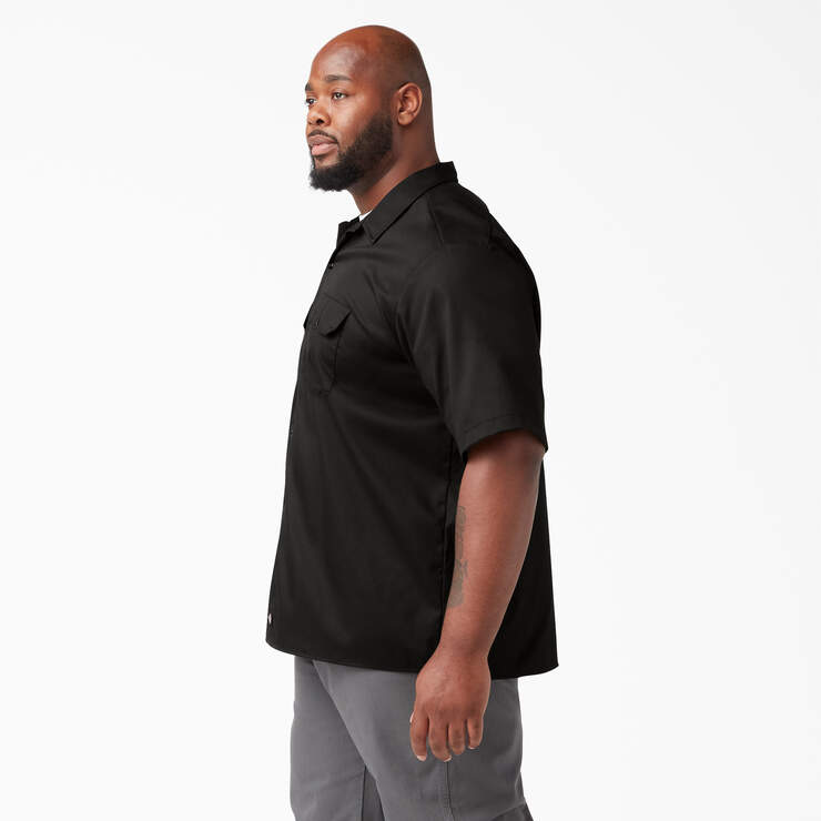 FLEX Relaxed Fit Short Sleeve Work Shirt - Black (BK) image number 7