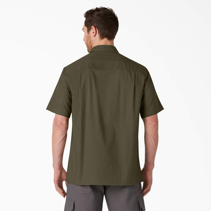Short Sleeve Ripstop Work Shirt - Rinsed Military Green (RML) image number 2