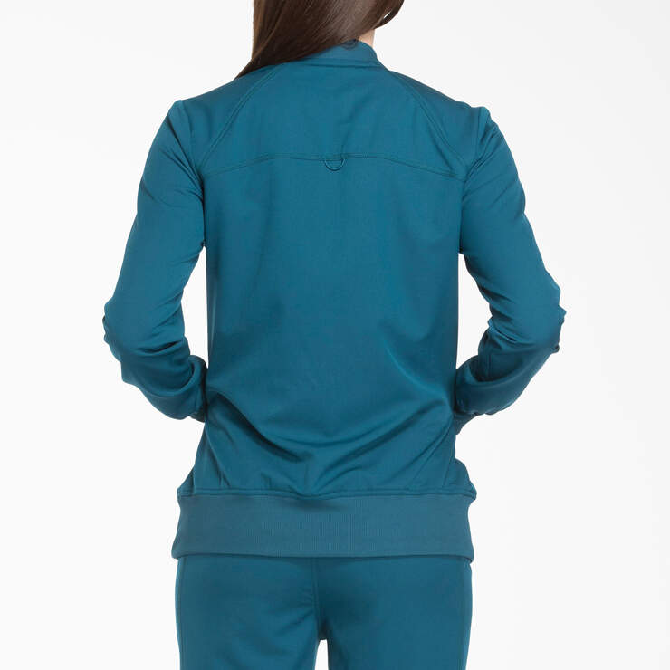 Women's Dynamix Zip Front Scrub Jacket - Caribbean Blue (CRB) image number 2