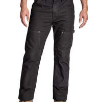 Relaxed Fit Straight Leg Double Front Duck Work Pants - Rinsed Black (RBK)