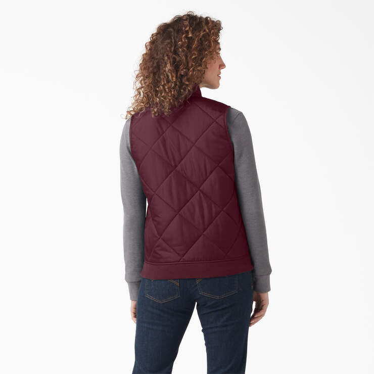 Women's Quilted Vest - Burgundy (BY) image number 2