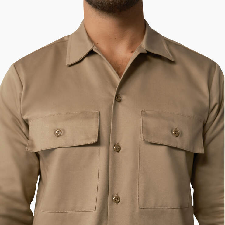 Dickies 1922 Premium Twill Long Sleeve Shirt - Rinsed Maple (RMA) image number 5