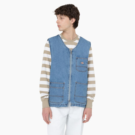 Denim Zip Front Vest - Light Denim &#40;LTD&#41;