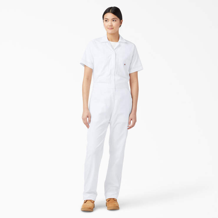 Women's FLEX Cooling Short Sleeve Coveralls - White (WH) image number 1