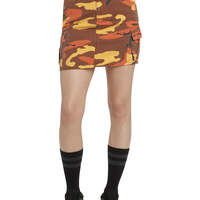 Dickies Girl Juniors' Camo Cargo Skirt - Orange (OR)