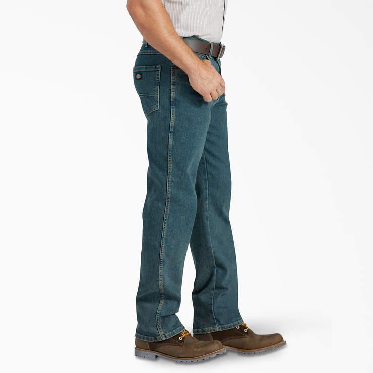 FLEX Active Waist Relaxed Fit Jeans - Heritage Tinted Khaki (THK) image number 3