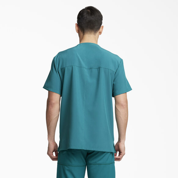 Men&#39;s EDS Essentials V-Neck Scrub Top with Patch Pockets - Hunter Green &#40;HTR&#41;
