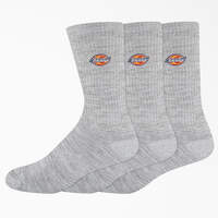 Dickies Embroidered Crew Socks, Size 6-12, 3-Pack - Gray (GY)