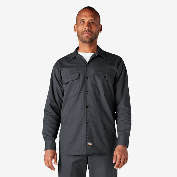 Long Sleeve Work Shirt Charcoal Gray | Mens Shirts | Dickies