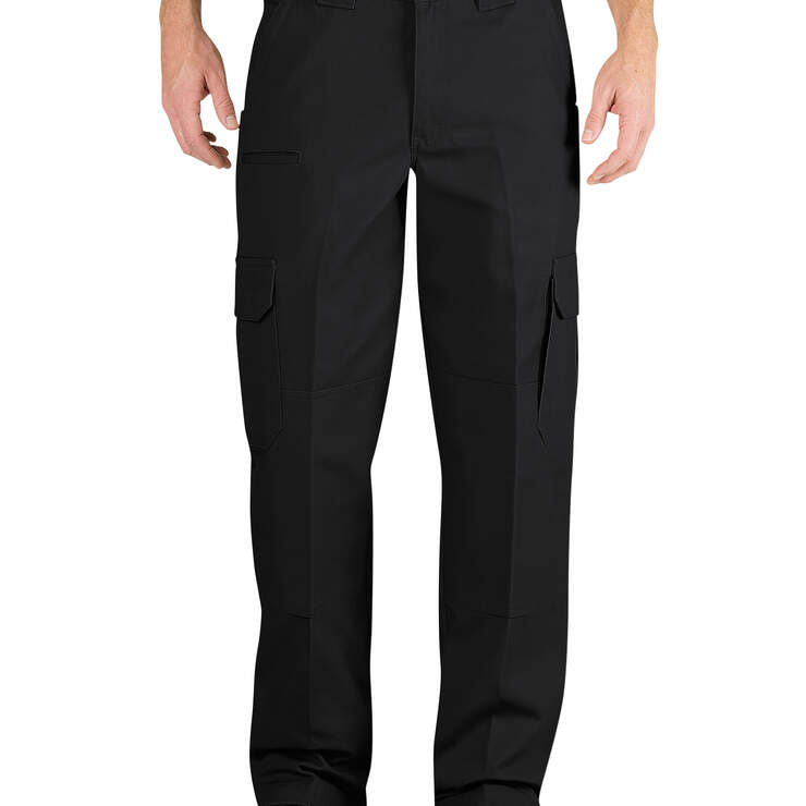 Tactical Relaxed Fit Straight Leg Canvas Pants - Black (BK) image number 1
