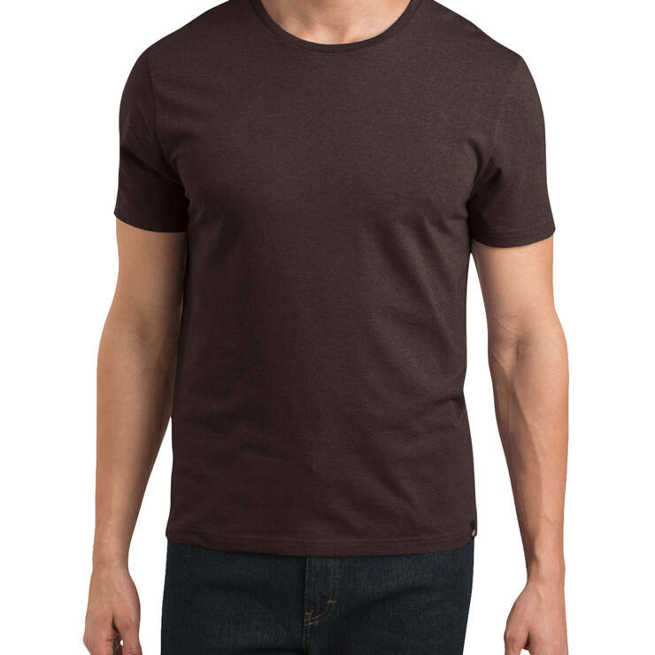 Slim Fit Short Sleeve T-Shirt - DARK BROWN HEATHER (DBH) image number 1