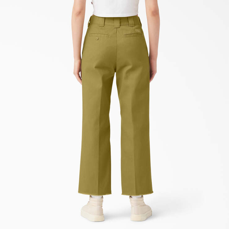 Women's Regular Fit Cropped Pants - Rinsed Green Moss (R2M) image number 2