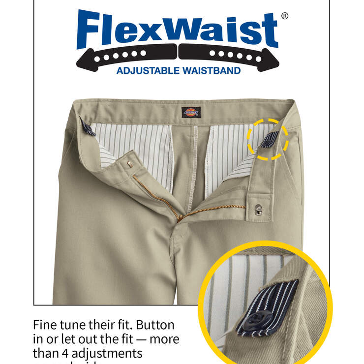 Boys' FlexWaist® Flat Front Pants with Logo, 8-20 - Dark Navy (DN) image number 3