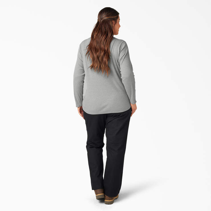 Women's Plus Henley Long Sleeve Shirt - Graphite Gray (GAD) image number 4