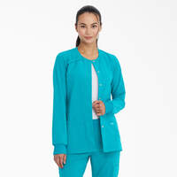 Women's EDS Essentials Snap Front Scrub Jacket - Teal Blue (TLB)