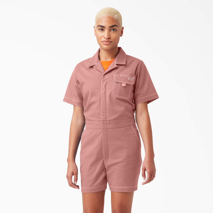 Women's Regular Fit Ripstop Shortalls - Rinsed Rosette (R2R) image number 4