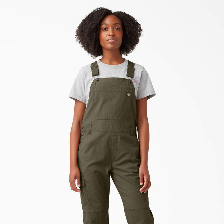Women's Cooling Ripstop Bib Overalls - Rinsed Military Green (RML) image number 4