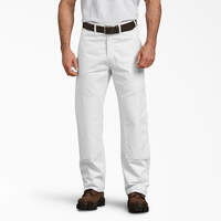 Relaxed Fit Double Knee Carpenter Painter's Pants - White (WH)