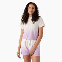 Women's Ombre Cropped T-Shirt - Cloud/Purple Rose Dip Dye (CUD)