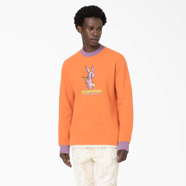 Brain Dead Embroidered Waffle Knit Sweater - Burnt Orange (TO1) image number 3