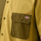Twill Button-Up Short Sleeve Work Shirt - Rinsed Military/Moss Green &#40;R2G&#41;