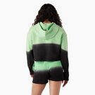 Women&#39;s Cropped Ombre Hoodie - Apple Mint/Black Dip Dye &#40;AMD&#41;